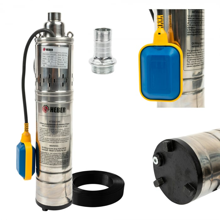 Pompa apa submersibila Heber® cu plutitor, 1100W, cablu de alimentare 15 m