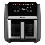 Friteuza cu aer cald Heber®, 2000W, 9L, Display digital touch, 10 programe, Interior metalic, Fara ulei, Negru
