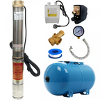 Kit Hidrofor 50L cu pompa apa submersibila multietajata 1.5KW, 5m3/Ora, Heber®, Sistem premium complet