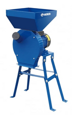 Moara electrica cu suport din metal pentru cereale si stiuleti (2 in 1), HEBER®, Cuva Mare, motor 3,5 kw (100% cupru), 3000 rpm, 300 kg/h, 4 site de rezerva, 20 ciocanele