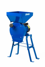 Moara electrica cu suport din metal pentru cereale si stiuleti (2 in 1), HEBER®, Cuva Mare, motor 3,5 kw (100% cupru), 3000 rpm, 300 kg/h, 4 site de rezerva, 20 ciocanele