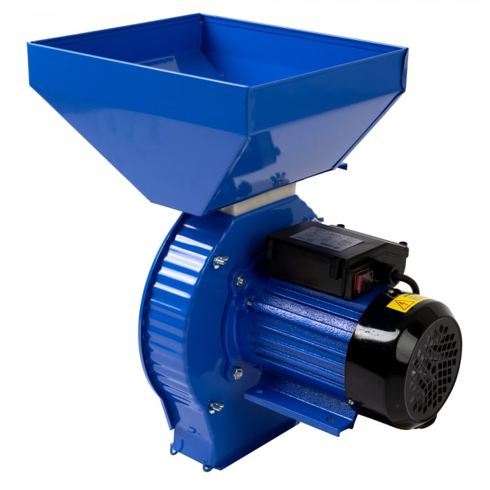 Moara electrica pentru cereale si stiuleti (2 in 1), HEBER®, Cuva Mare, motor 3,5 kw (100% cupru), 3000 rpm, 300 kg/h, 4 site de rezerva, 20 ciocanele