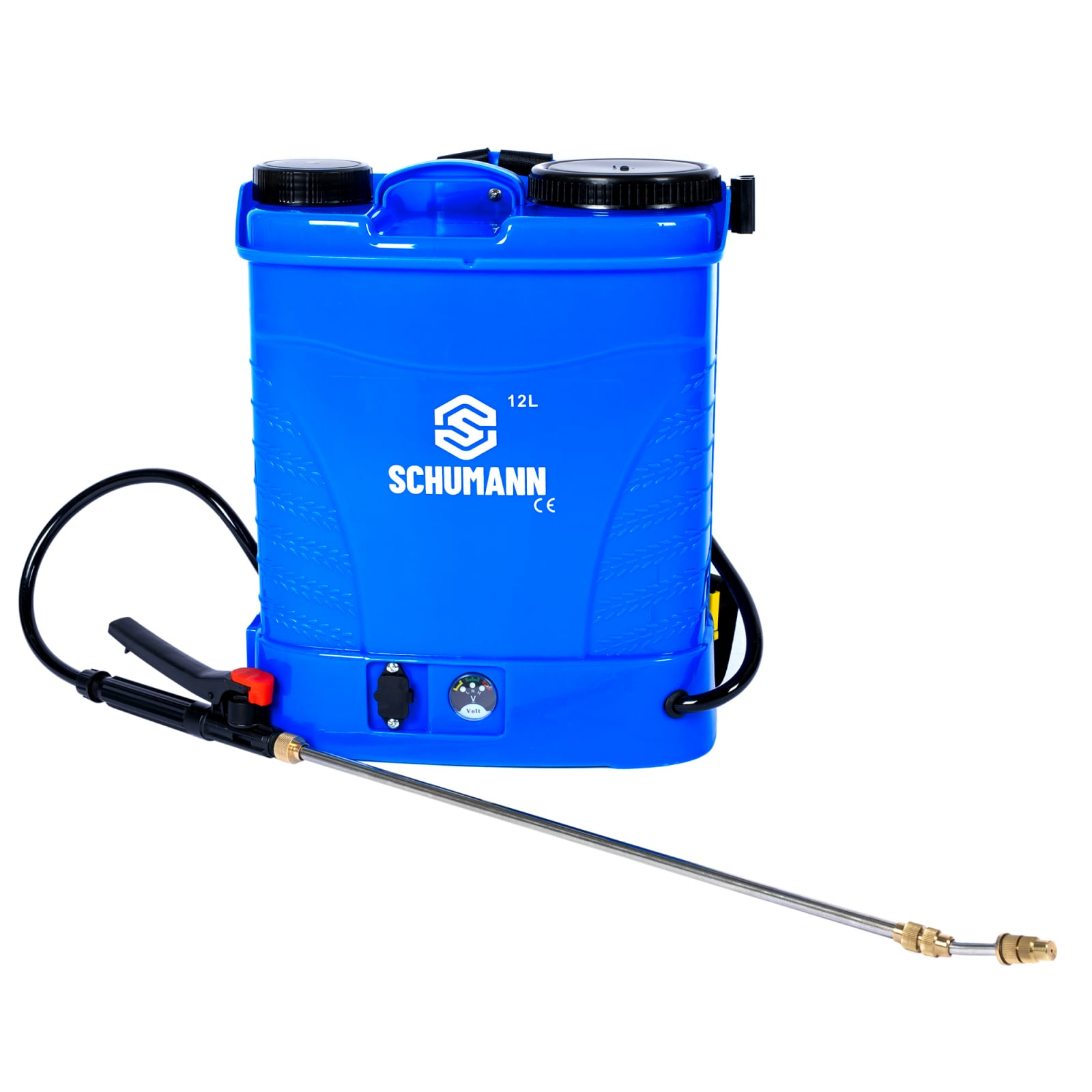 Pompa de stropit electrica, Schumann®, 12 L, acumulator, 6 BAR, regulator, 5 duze de stropire incluse
