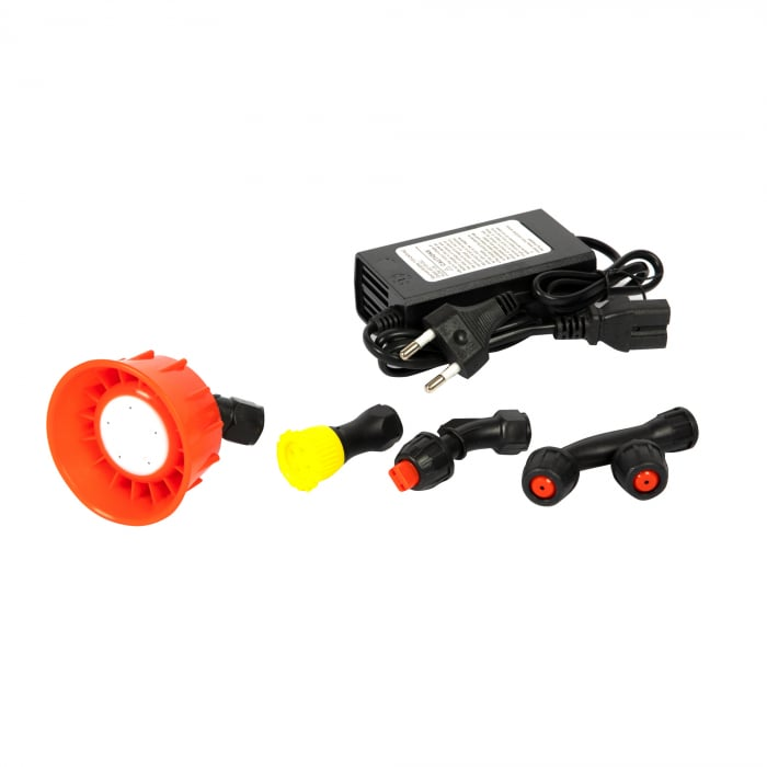 Pompa de stropit electrica , HEBER, 12 L, acumulator, regulator presiune,5 duze incluse