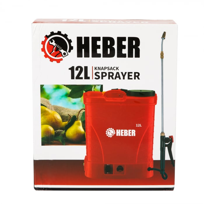 Pompa de stropit electrica , HEBER, 12 L, acumulator, regulator presiune,5 duze incluse