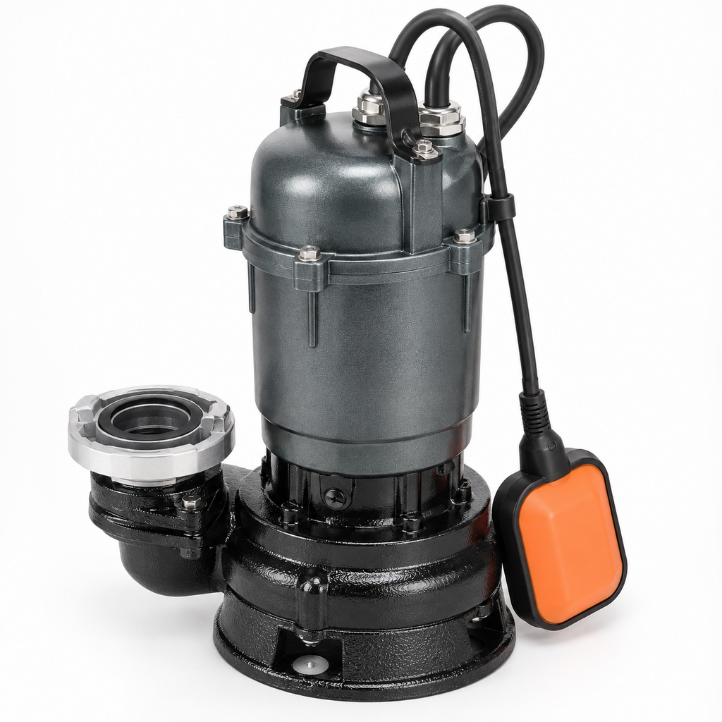 Pompa apa murdara cu tocator, Heber® WQCD10-8-0.75F,debit 10000l/h, H refulare 8 m, submersibila