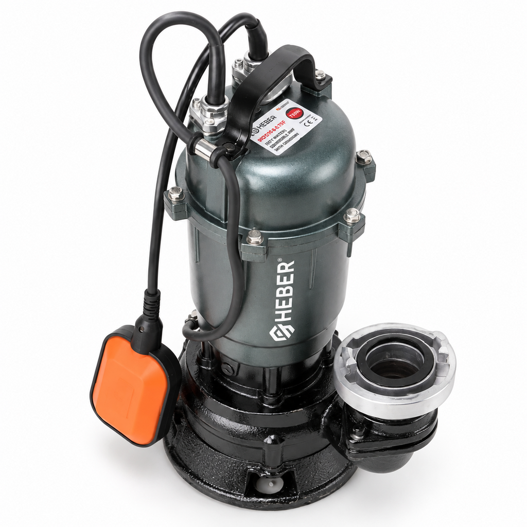 Pompa apa murdara cu tocator, Heber® WQCD10-8-0.75F,debit 10000l/h, H refulare 8 m, submersibila