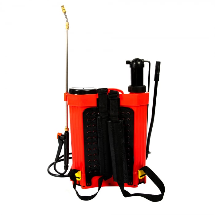 Pompa de stropit electrica + manuala (2in1), HEBER, 16 L, acumulator, 6 BAR, regulator, 5 duze de stropire incluse incluse