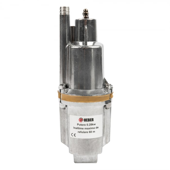 Pompa submersibila cu vibratii pentru apa curata Heber®, 280 W, 3/4" racordare, 18 l/min debit maxim, 6 m adancime absorbtie, 60 m inaltime refulare