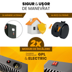 Soba portabila pe GPL si Electric, Heber HBR-7562, Acoperire 20-60 mp, Senzor ODS Siguranta, 4200 W, 4 Roti, Protectie rasturnare, Aprindere Piezo